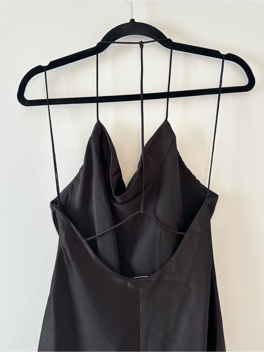 Alice + Olivia Harmony Mini Slip Dress Cowl Neck Sleeveless Lined Formal Black - Picture 7 of 8